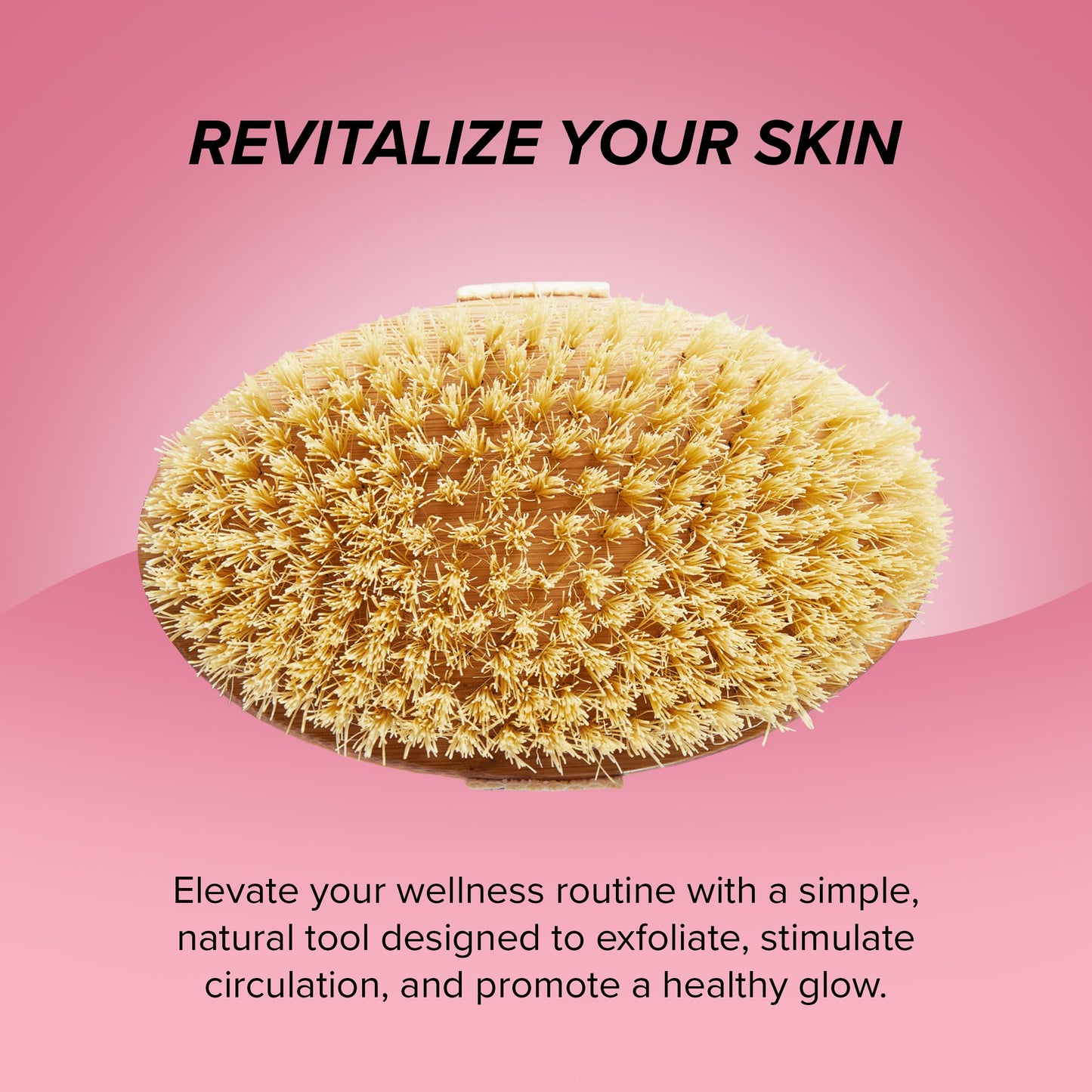 Skin Gym Bamboo Dry Body Brush, Natural Bristle Exfoliating Tool for Smooth, Radiant Skin