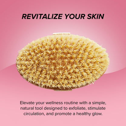 Skin Gym Bamboo Dry Body Brush, Natural Bristle Exfoliating Tool for Smooth, Radiant Skin