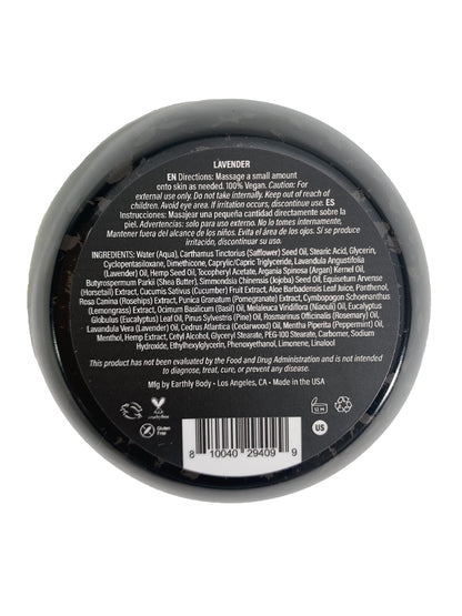 Earthly Body Premium Hemp Extract Daily Ultimate Cream - Menthol, Argan, Jojoba, Rosehips - Lightweight, Fast-Absorbing Moisturizing Topical Lotion with Essential Oils - Lavender, Single 5oz