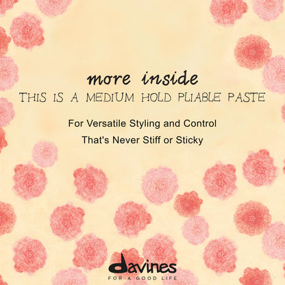 Davines This Is A Medium Hold Pliable Paste, Medium Hold Texture & Control - Invisible Effect for Natural Looks - Maintains Styling without Stiffness, 4.23 Fl Oz