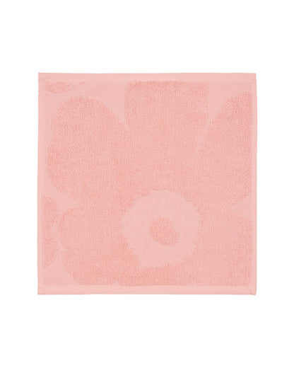 MARIMEKKO Unikko Terry Cotton Washcloth (Pink) – Floral Patterned Washcloths – 12 in x 12 in