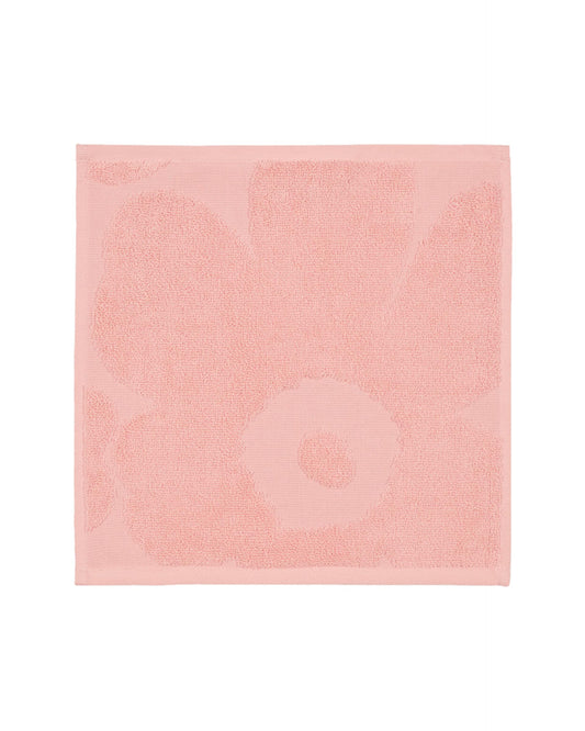 MARIMEKKO Unikko Terry Cotton Washcloth (Pink) – Floral Patterned Washcloths – 12 in x 12 in