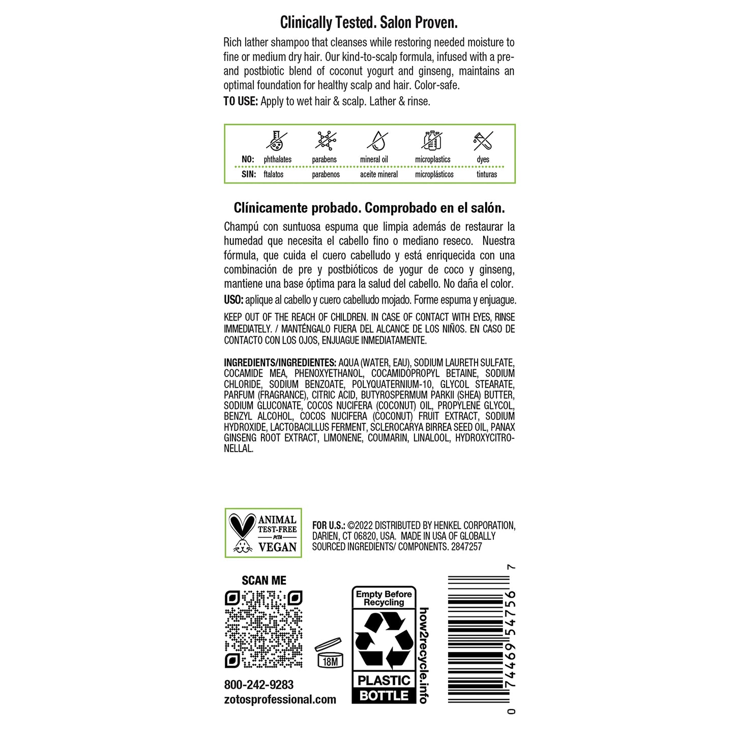 Biotera Moisturizing Shampoo | Hydrates & Moisturizes Dry, Medium, Fine Hair | Microbiome Friendly | Vegan & Animal Test Free | Paraben Free | Color-Safe
