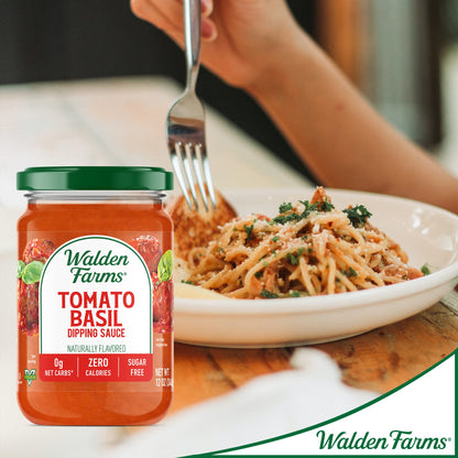Walden Farms Tomato Basil Pasta Sauce – Zero Calorie, Sugar Free, Keto & No Carb Sauce for Pasta, Veggies & More – 2-Pack, 12 oz Bottles