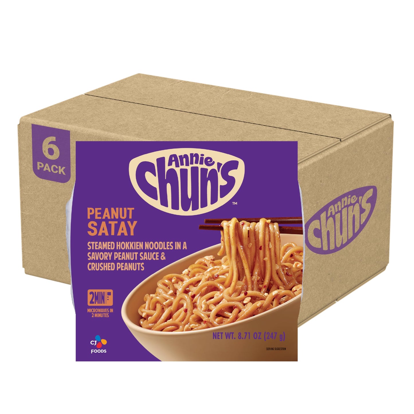 Annie Chun's Peanut Satay Noodle Bowl, 8.71 oz (Pack of 6)