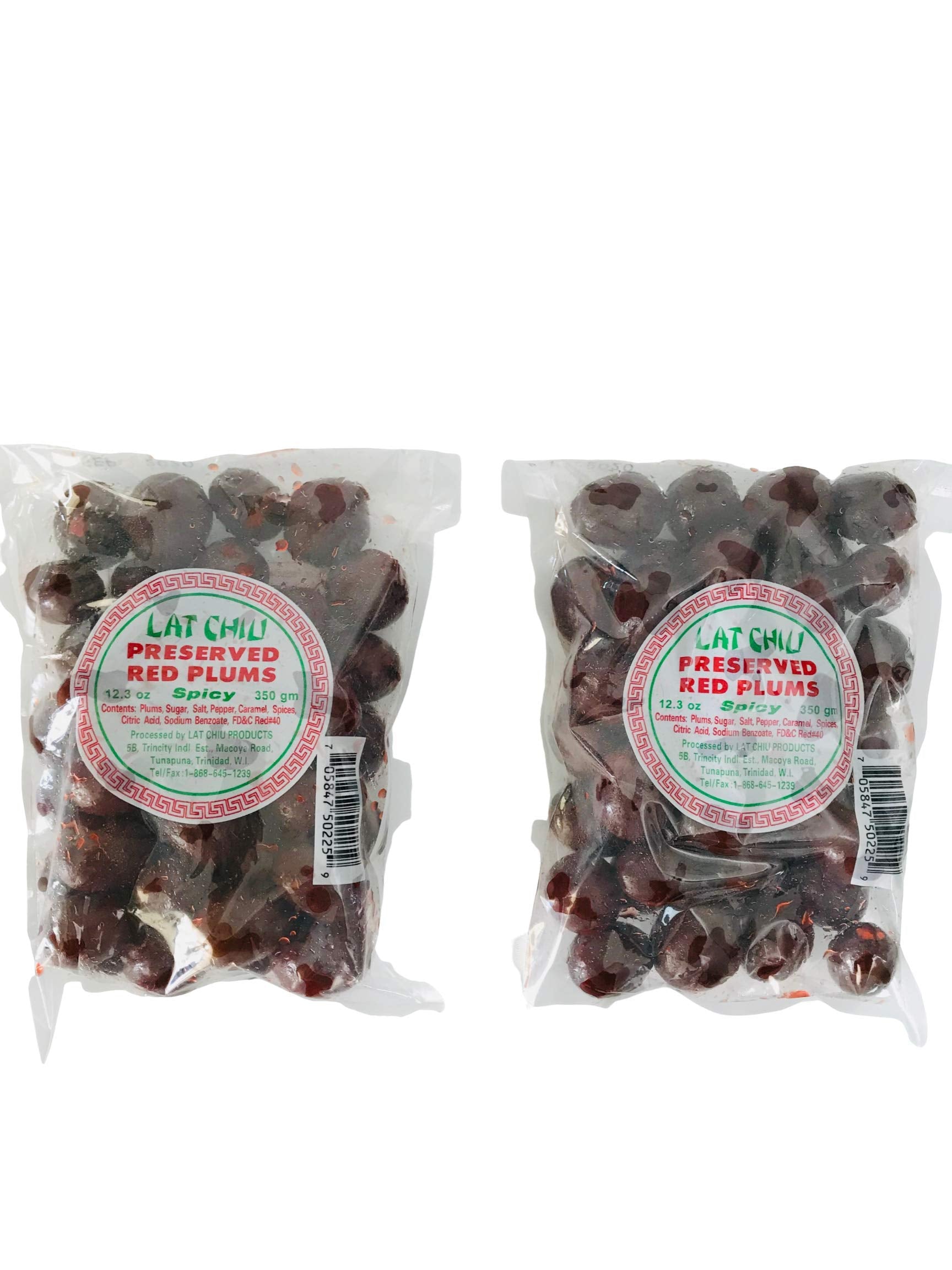 Lat Chiu Preserved Red Plums (Spicy) - 350g (Pack of 2) - Trinidad & T ...
