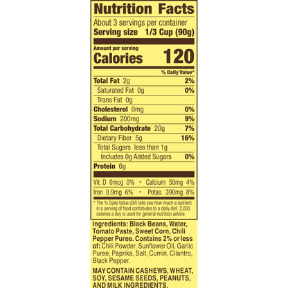 Old El Paso Black Beans, Santa Fe Style, Microwavable Pouch, 8.8 oz