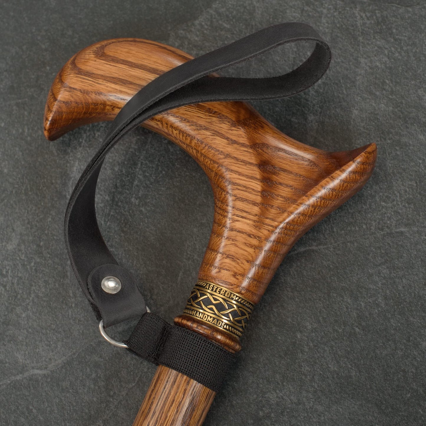 Asterom Handmade Leather Cane Strap - Stylish Wrist Strap for Canes and Walking Sticks