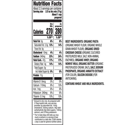 Annie's Organic Grass-Fed Macaroni and Classic Cheddar, Made with Real Cheese, 6 oz