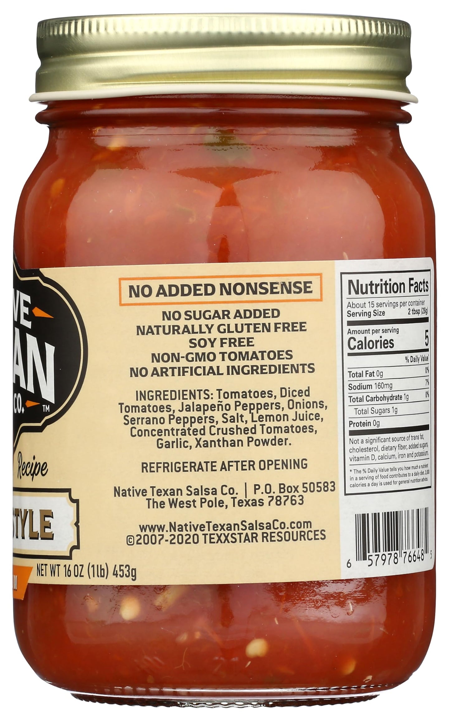 Generic N.ative Texan Salsa Homemade Style Medium Special Edition 16 oz (Pack of 6)
