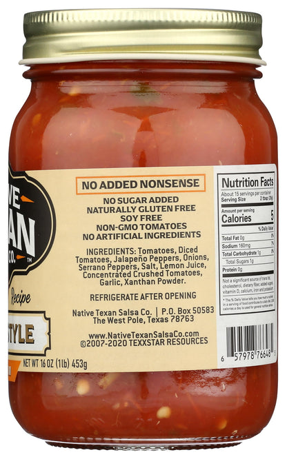 Generic N.ative Texan Salsa Homemade Style Medium Special Edition 16 oz (Pack of 6)