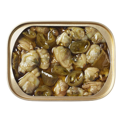 GEISHA Smoked Baby Clams in Extra Virgin Olive Oil with Jalapeno 3.75oz (Pack of 12), Baby Clams| Gluten Free – No Sugar Added – Wild Caught – Good Source of Protein