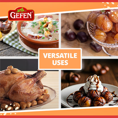 Gefen Organic Whole Peeled and Roasted Chestnuts 3oz Bag | Peeled and Ready to Eat | Great For Cooking & Baking | Kosher