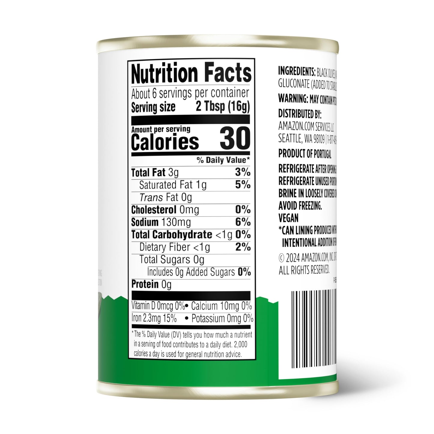 Amazon Grocery, Black Ripe Sliced Olives, 3.8 Oz