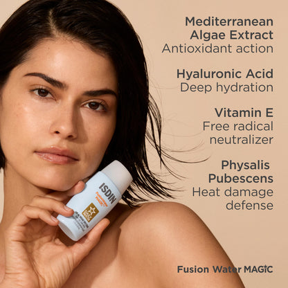 ISDIN Fusion Water MAGIC, Ultralight Broad Spectrum SPF 40 Sunscreen with Hyaluronic Acid and Vitamin E, 50ml