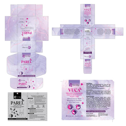 Heat Patches for Menstrual Cramps Based on Flow Strength, 10 Patches for Heavy Flow with Natural Herbs & Oils + Vulva Balm Travel Size (0.5 oz); Vulva Cream; Intimate Vulva Moisturizer for Women