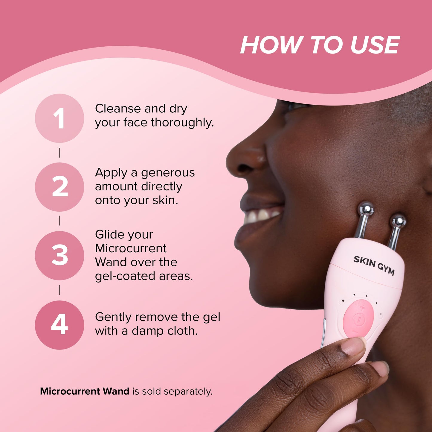 Skin Gym Microcurrent Conductive Gel for Face & Body, Hydrating Gel for Microcurrent Devices, Enhances Skin Comfort & Skincare Performance, 2.7 oz