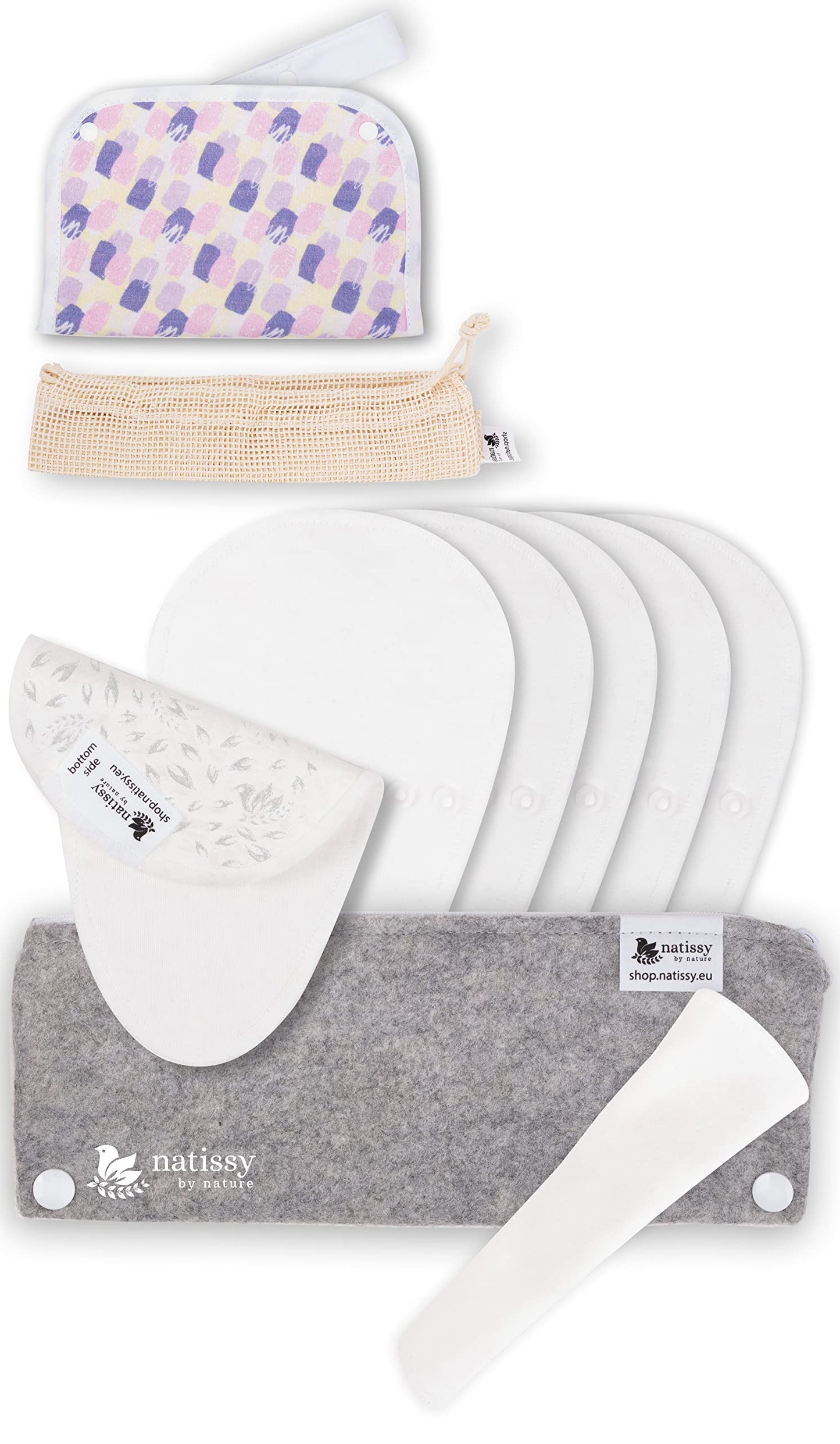 Non Slip Reusable Panty Liners for Women Thong 7-Pack (S) Organic Cotton Panty Liners Reusable & Non Slip Reusable Pads Menstrual Heavy Flow 6-Pack (L+XL) Organic Cotton Cloth Menstrual Pads