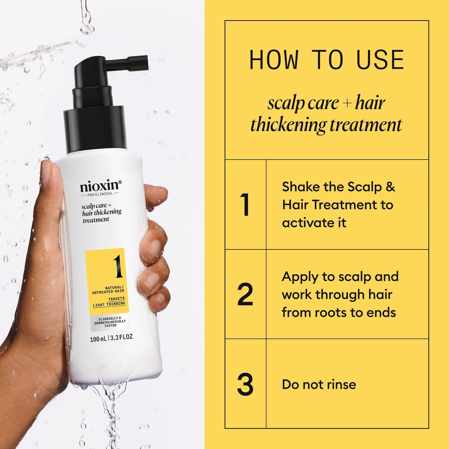 Nioxin System 1 Scalp Care + Hair Thickening Leave-In Treatment | For Natural Hair with Light Thinning | Strengthen Against Damage & Breakage with Niacinamide & Biotin
