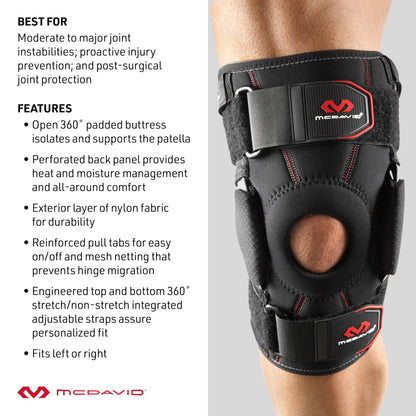 McDavid Hinged Knee Brace for Men & Women, Maximum Knee Support & Compression for Stability & Recovery, Ligament, Hyperextension Support
