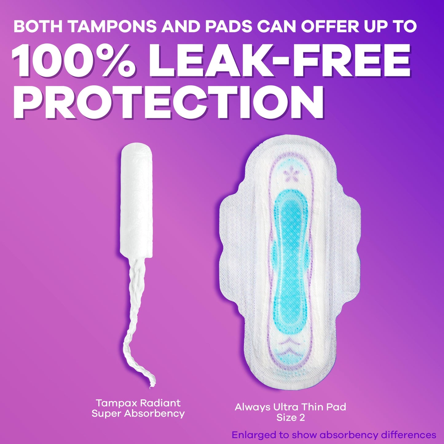 Tampax Radiant Tampons, with LeakGuard Braid, Super Plus Absorbency, Unscented, 28 Count