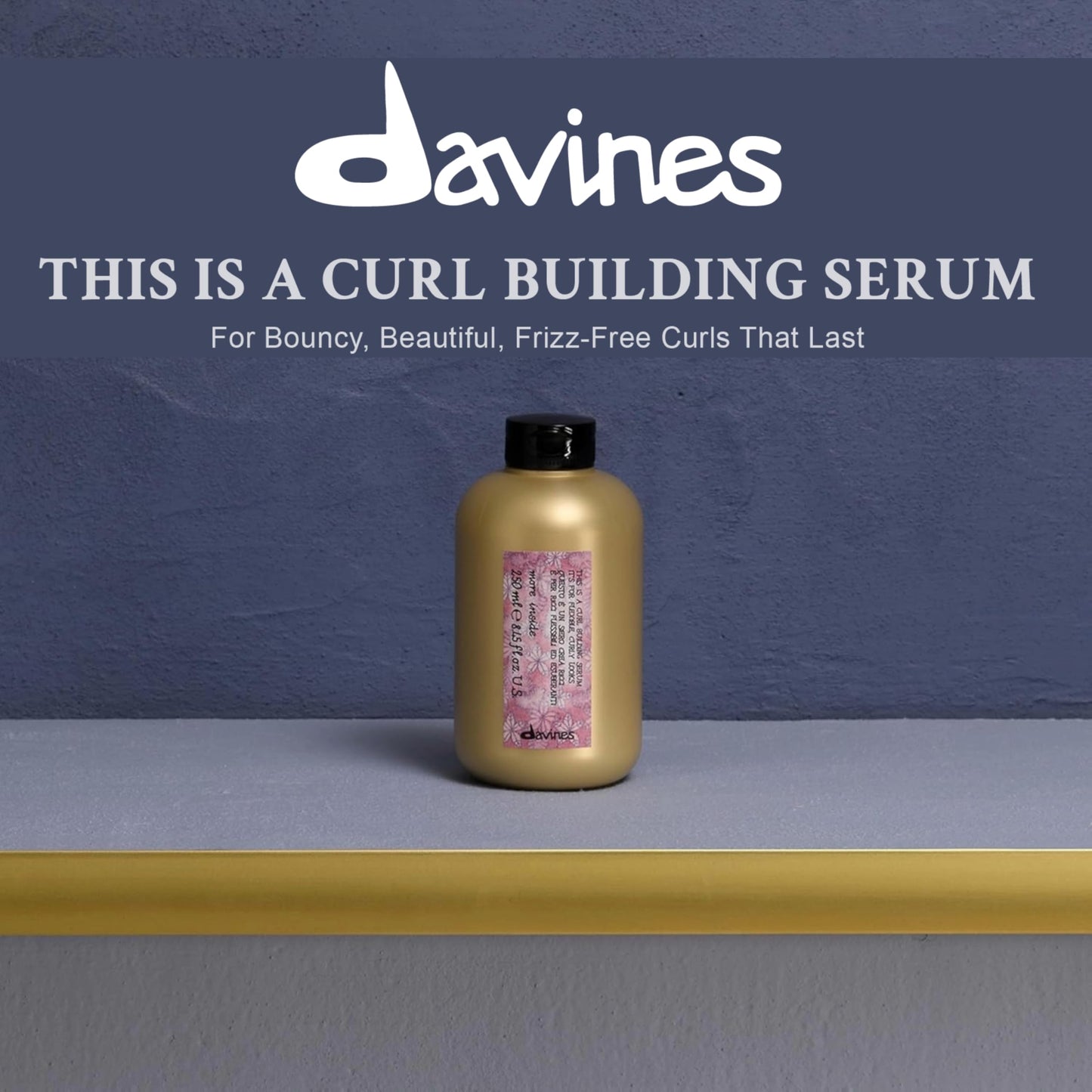 Davines This Is A Curl Building Serum, Medium Hold Curl Definition & Elasticity - Bouncy, Shiny, Hydrated, Humidity-Resistant Enhanced Curls, Blocks Frizz, for Curly Hair