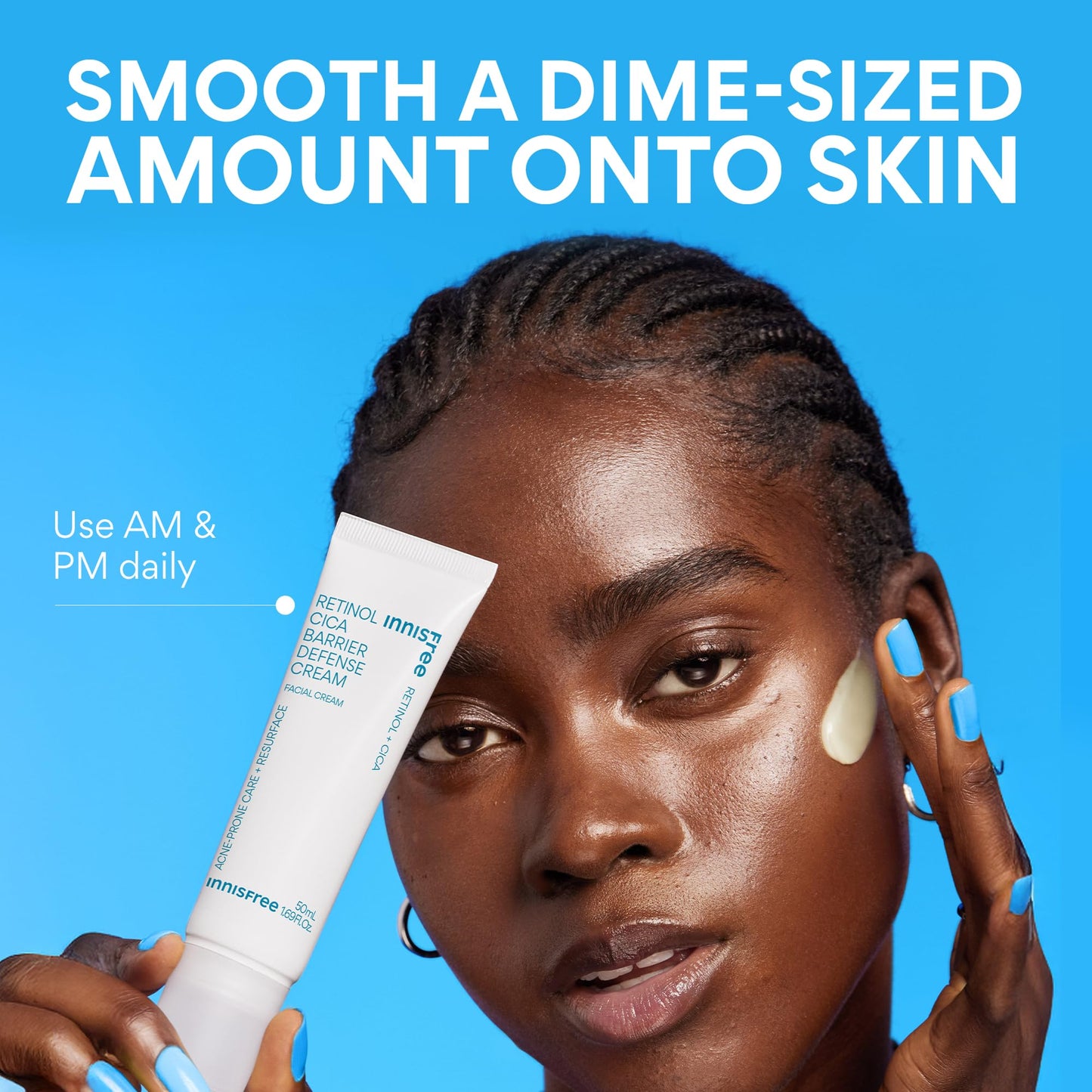 innisfree Retinol Cica Barrier Cream, Korean Moisturizer with Madecassoside for Sensitive, Acne-Prone Skin, Calming and Strengthening Formula