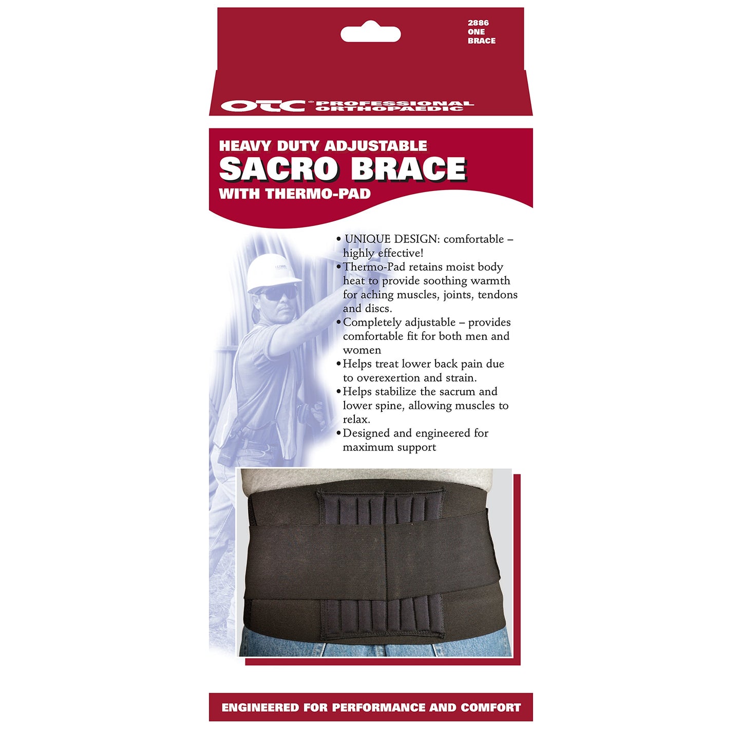 OTC Sacro Brace, Lower Back, Heavy Duty Support, Thermo Pad