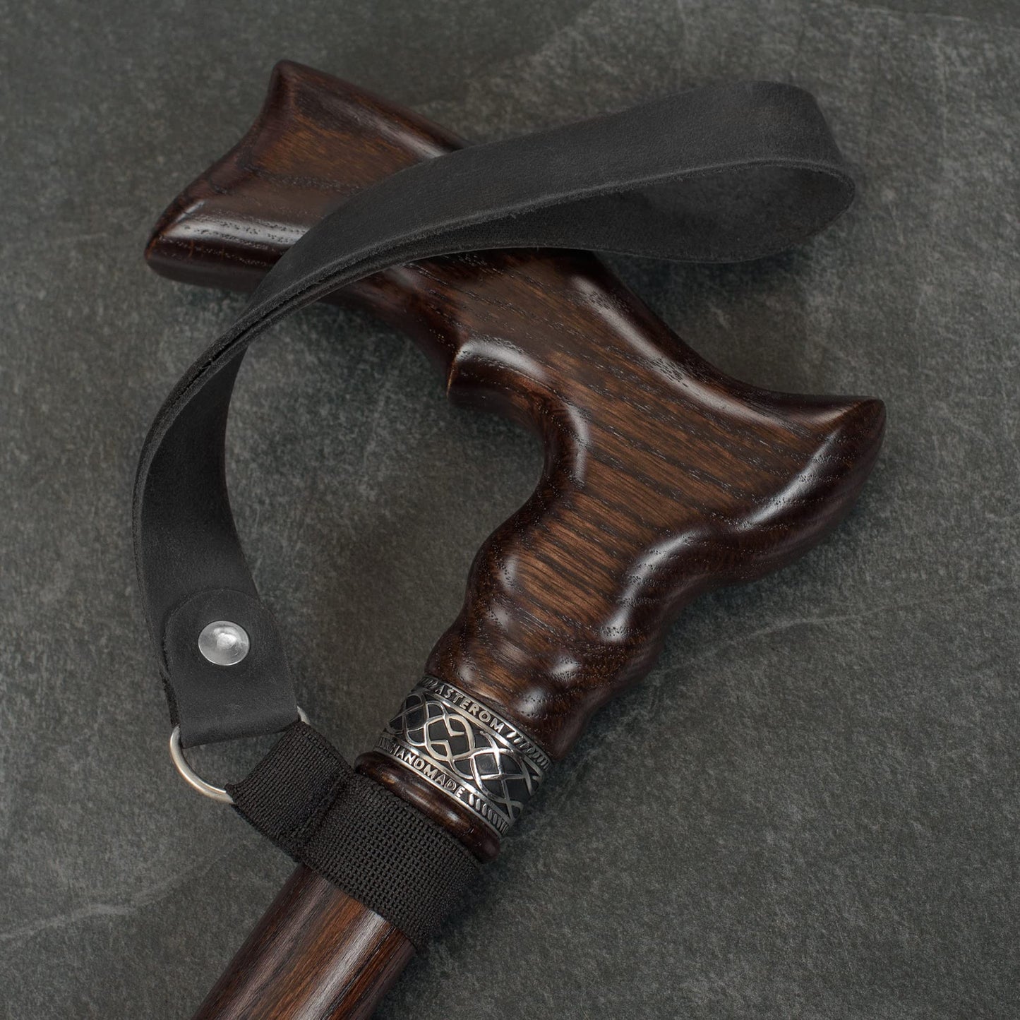 Asterom Handmade Leather Cane Strap - Stylish Wrist Strap for Canes and Walking Sticks