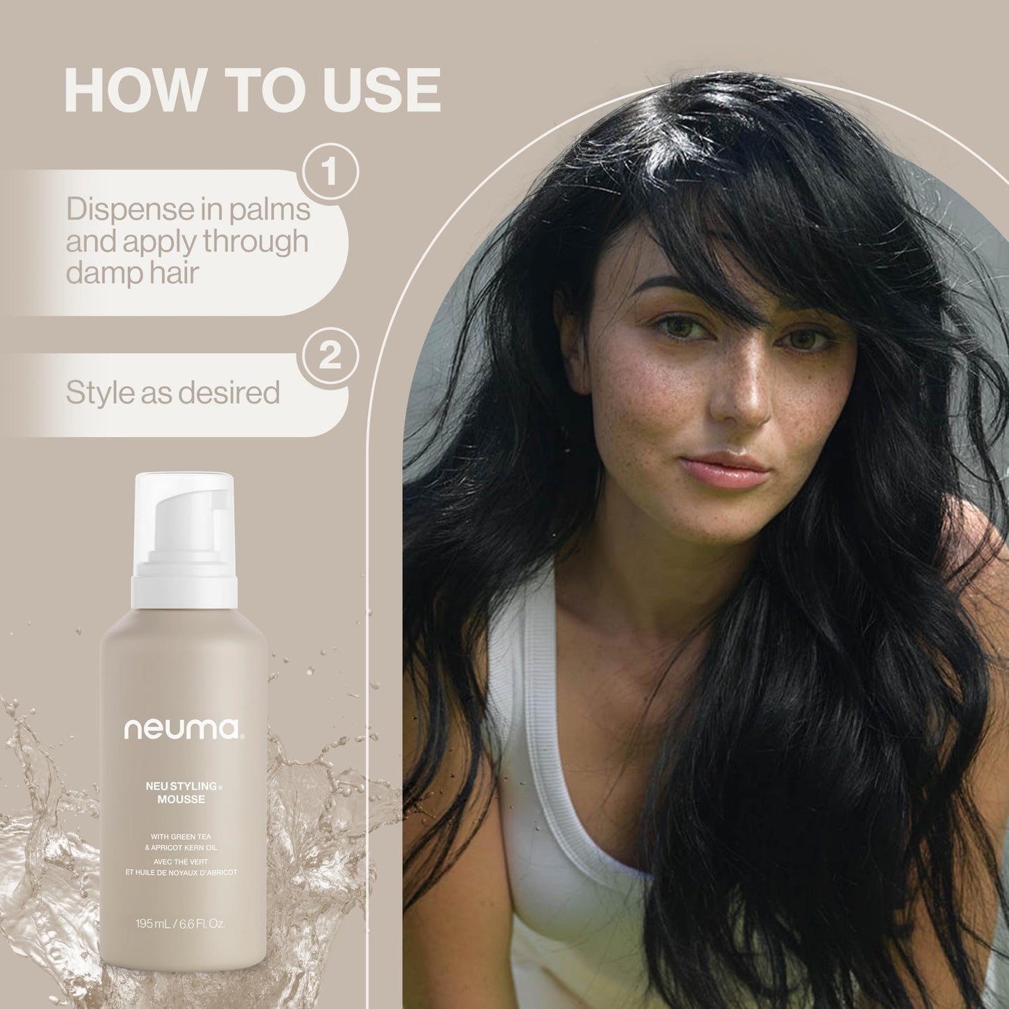 Neuma Neu Styling Hair Mousse 6.6 Fl. Oz. Mousse for Hair Volume with Lavender, Mandarin & Vanilla Scent