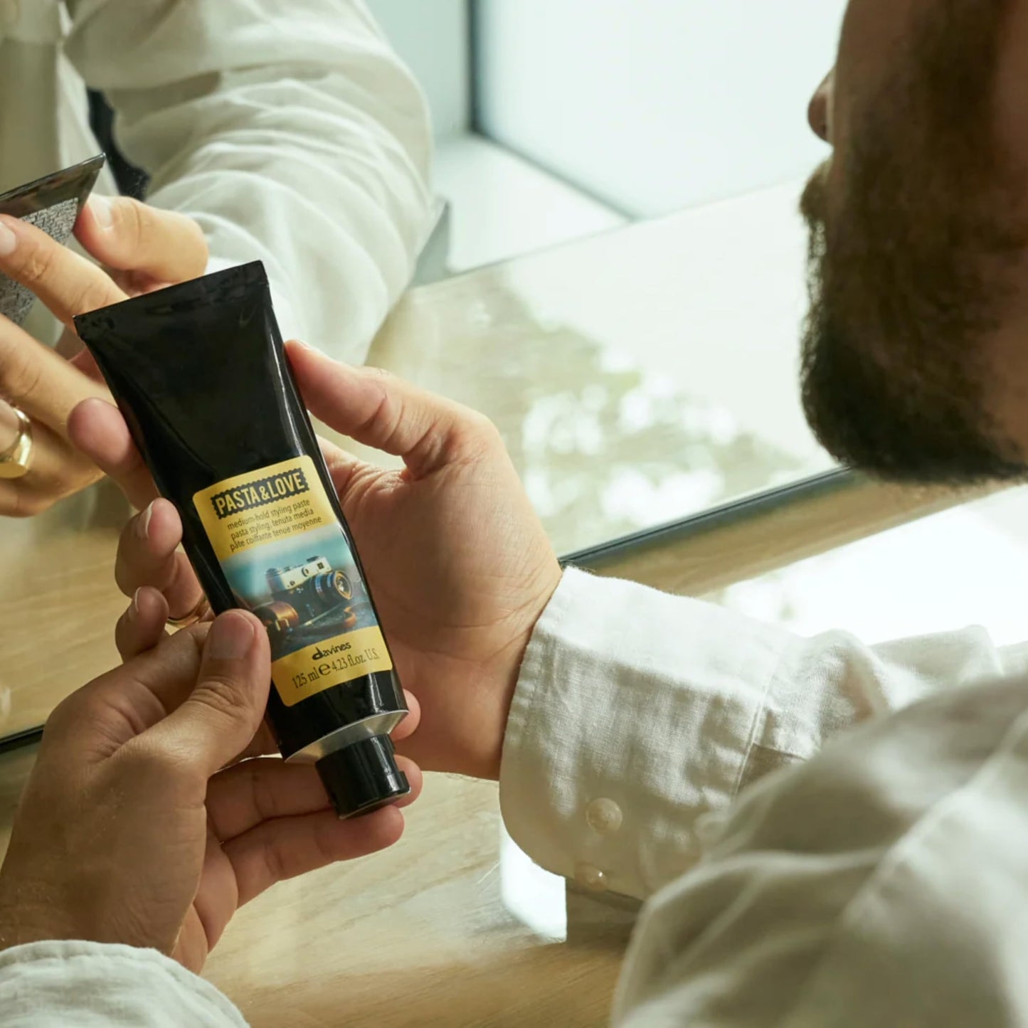 Davines Pasta & Love Medium-Hold Styling Paste, Workable Hair Paste - Provides Satin Finish, Texture & Elastic Hold for Versatile Men's Styling, 4.23 Fl Oz