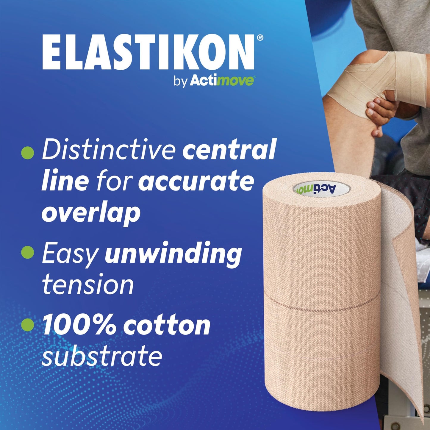 Elastic Athletic Tape - Provides Support for Sprains, Strains, Muscle Injuries - for Sport and Veterinary Applications - 4 in x 2.5 yd, 6 Rolls