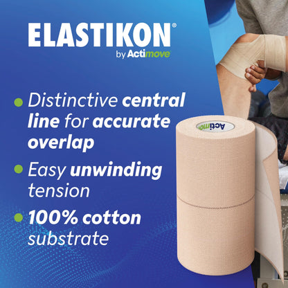 Elastic Athletic Tape - Provides Support for Sprains, Strains, Muscle Injuries - for Sport and Veterinary Applications - 4 in x 2.5 yd, 6 Rolls