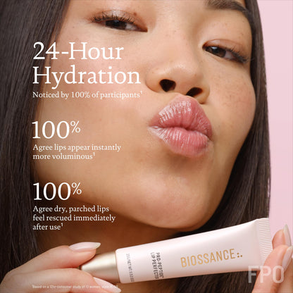 Biossance Pro-Peptide Lip Perfector – Triple-Treat Vegan Lip Balm – Deeply Hydrating with Pro-Peptides & Hyaluronic Acid – Enhances Natural Lip Color – Silky, Glossy Finish