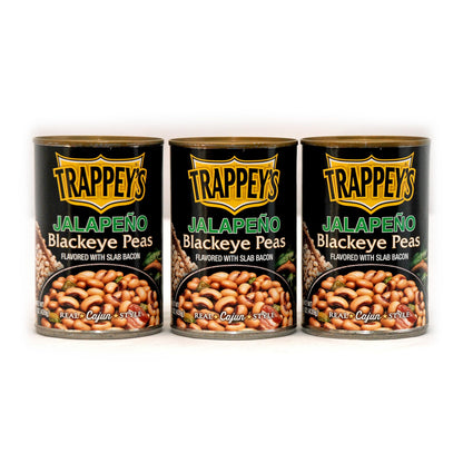 Trappey's Bacon Flavored Blackeyed Peas with Jalapenos, 15 Ounce Cans, (Pack of 3) Bundled with a JFS Recipe Card