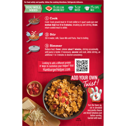 Hamburger Helper Four Cheese Lasagna Value Size Pasta Meal (8.8 oz - 6 Pack) No Artificial Flavors, Ready in 3 Easy Steps, Quick Meals for Midweek Dinners, Busy Evenings & Families On-the-Go