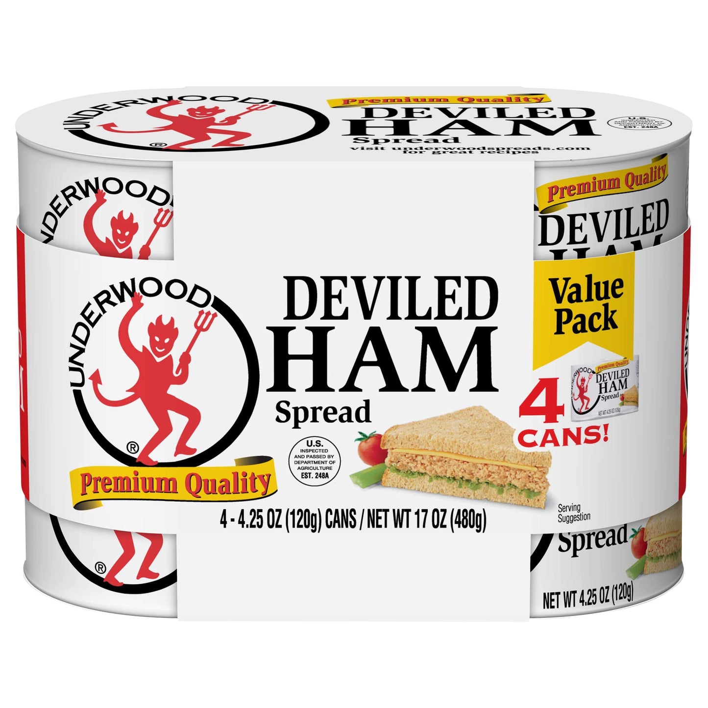 Underwood Deviled Ham Spread, 4.25 Ounce (Pack of 4)