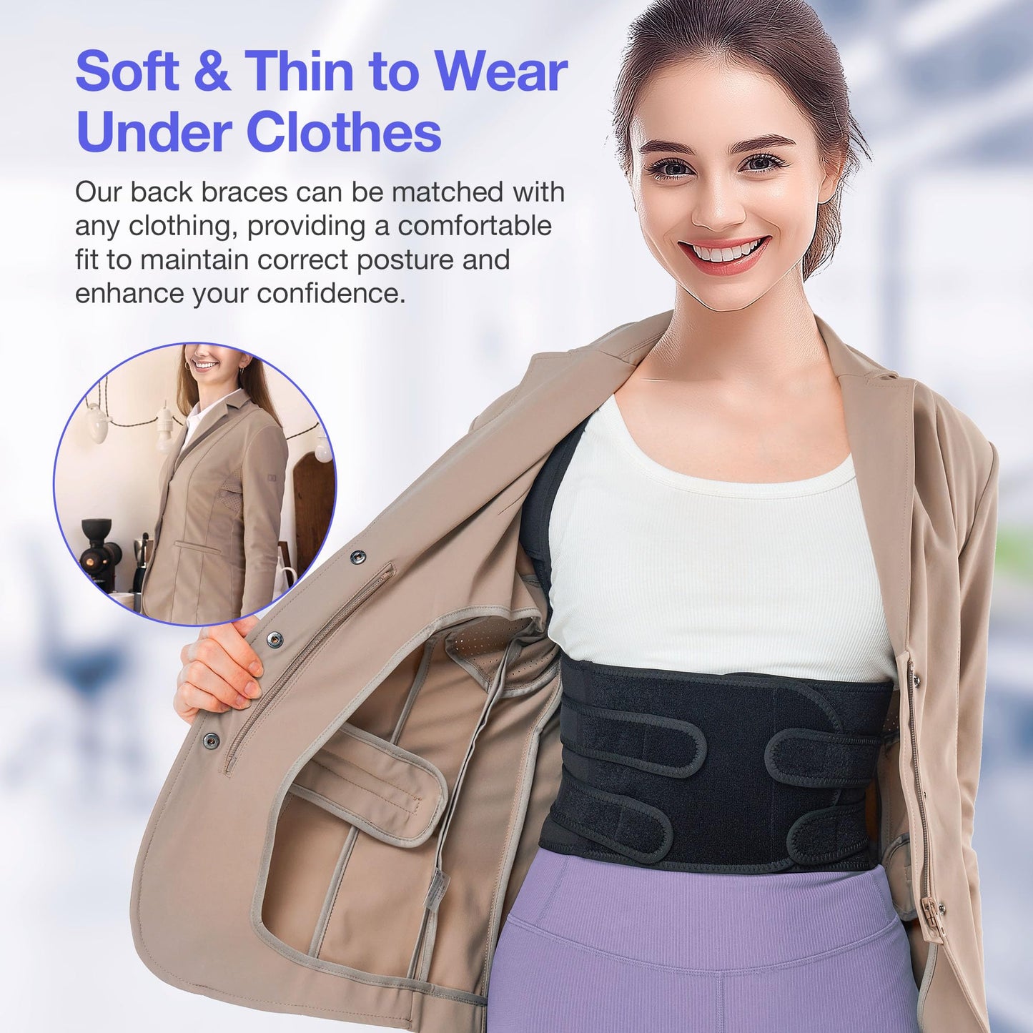 Posture Corrector for Women and Men, Full Back Brace Support, FSA&HSA Eligible, Adjustable Shoulder Straightener for Improving Back Posture, Relief for Upper and Lower Back, Lumbar, Neck Pain