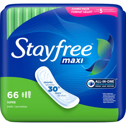 Stayfree Maxi Pads 66 Count & Schick Hydro Silk Dermaplaning Tool with Precision Cover 3 Count
