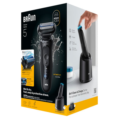 Braun Electric Razor for Men Series 5, Beard Shaver, Electric Shaver, Precision Trimmer, 4-in-1 Clean & Charge Center, S5 5160cc