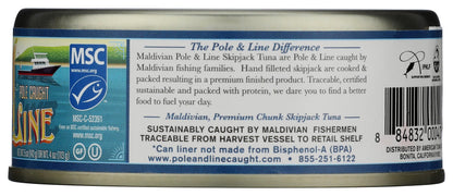 POLE AND LINE Skipjack Tuna in Water, 5 OZ