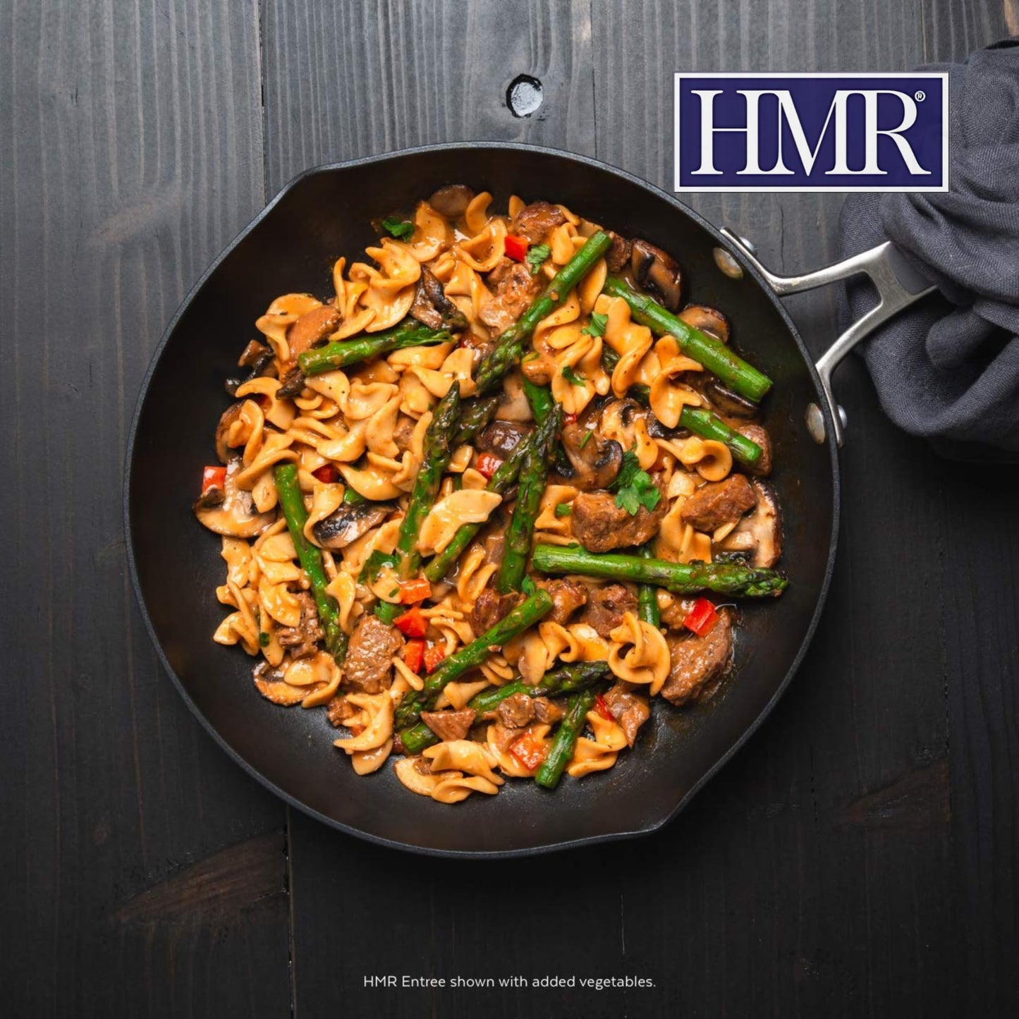 HMR Beef Stroganoff with Noodles Entrée | Pre-packaged Lunch or Dinner | Ready to Eat | 19g of Protein | Low Calorie Food | 8oz Serving per Meal | Pack of 6