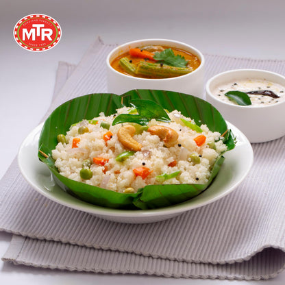 MTR 3minute Veggie Poha - Ready-to-Cook Mix - Authentic Indian Food in Just 3 Minutes - 100% Vegetarian - No Added Preservatives - Just Add Hot Water - Quick & Easy ((Veggie Upma Cup - 80g, Pack of 6)