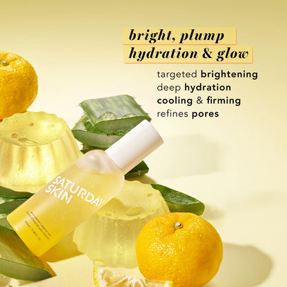 Saturday Skin Yuzu Vitamin C Essence Jelly Mist- Brightening Plumping Soothing Pore Refining - Encapsulated Vitamin C Ceramides Peptides - Korean Skincare Face Dual-Texture Mist Essence