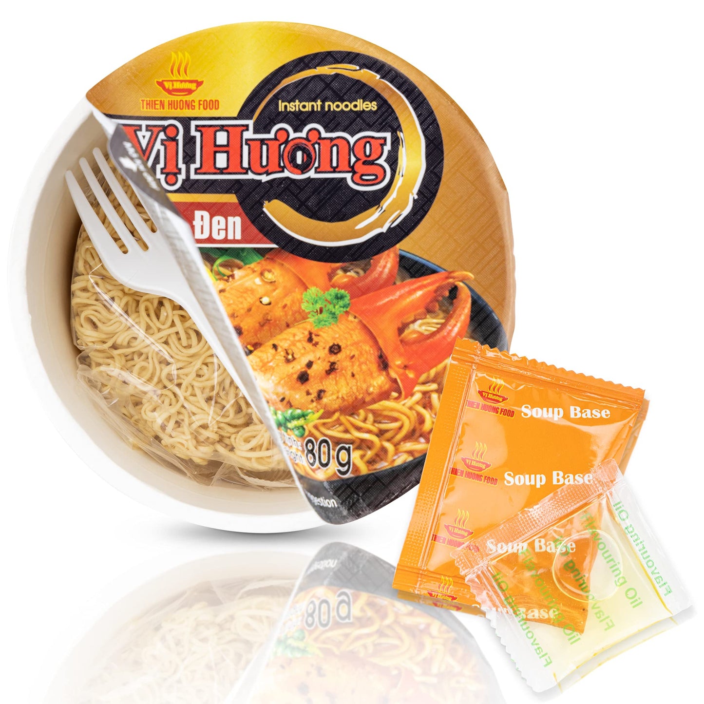 Vi Huong Instant Pho Noodles - 12-Pack, 2.47 Ounce Bowls, Chicken And Beef Variety - Authentic Pho Soup Recipe, Ready In 4 Minutes - Non GMO, Gluten Free- Quick Meals On The Go (Black Pepper Crab)