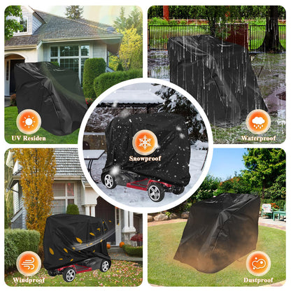 Mobility Scooter Cover,Waterproof Wheelchair Cover for Storage,Mobility Scooter Accessories for All-Weather Outdoor Protection Dust Covers - 55"x 26" x 36" (L x W x H)