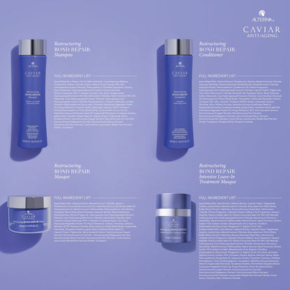 Alterna Haircare CAVIAR Anti-Aging Restructuring Bond Repair Travel Kit - Shampoo, Conditioner, Masque | Strengthens and Protects Damaged Hair