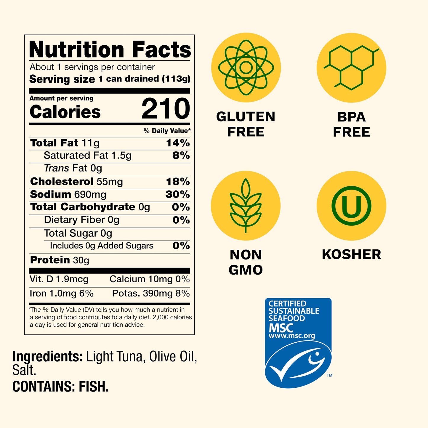 Cento Solid Pack Light Tuna in Olive Oil, 5 Oz (Pack of 24) High Protein, MSC Certified, Wild Caught, Packed Fresh, Canned Tuna Fish for Snacks, Salads, Meals - Gluten Free, Non-GMO, Kosher, BPA Free
