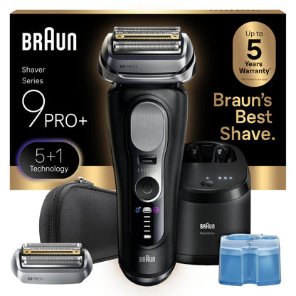 Braun Series 9 PRO+ Electric Shaver, Pro SensoAdapt, 6in1 SmartCare Center, Wet & Dry Razor, 9660CCPS, Black