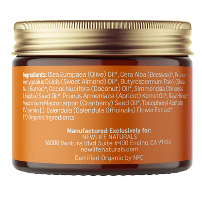 NewLife Naturals Certified Organic Vulva Balm with Calendula & Vitamin E Moisture Support - Itching, Irritation, and Dryness | Estrogen-Free Intimate Feminine Care | 2 Oz